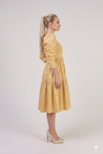 ⁦שמלת טפט- צהוב חמאה⁩ – תמונה ⁦2⁩